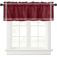 thumbnail image 1 of Valance for Windows Polyester Semi Sheer Valances for Living Room Bathroom Bedroom, Solid Color Wine Red Kitchen Window Valance Rod Pocket Valance Curtains 54x18 Inches, 1 of 5
