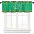 thumbnail image 1 of Valance for Windows Semi Sheer Valances for Living Room Bathroom Bedroom, Happy St. Patrick''s Day Shamrock Tile Pattern Background Kitchen Window Valance Rod Pocket Valance Curtains 54x18 Inches, 1 of 5