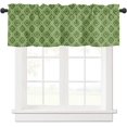 thumbnail image 1 of Valance for Windows Semi Sheer Valances for Living Room Bathroom Bedroom, St. Patrick''s Day Green Checkered Clover Tile Pattern Kitchen Window Valance Rod Pocket Valance Curtains 54x18 Inches, 1 of 5
