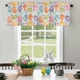 thumbnail image 1 of Valance for Windows,Spring Easter Colorful Eggs Valances Curtain Rod Pocket Valance for Kitchen Bedroom Living Room Bathroom,Watercolor Flower on Teal Short Curtains Window Treatment 54x18in, 1 of 9