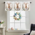 thumbnail image 1 of Valance for Windows,Spring Easter Egg Cute Bunny Valances Curtain Rod Pocket Valance for Kitchen Bedroom Living Room Bathroom,Farmhouse Wild Flower Short Curtains Window Treatment 42x12in, 1 of 9