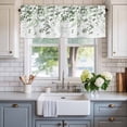 thumbnail image 1 of Valance for Windows,Watercolor Green Ombre Leaf Valances Curtain Rod Pocket Valance for Kitchen Bedroom Living Room Bathroom,Rustic Farmhouse Plant Leaves Short Curtains Window Treatment 54x18in, 1 of 9