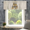thumbnail image 1 of Valance for Windows,Watercolor Sunflower Gnomes Valances Curtain Rod Pocket Valance for Kitchen Bedroom Living Room Bathroom,Black White Plaid on Linen Short Curtains Window Treatment 42x12in, 1 of 9