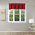 thumbnail image 1 of Valance curtain blackout thermal unlined TVLO burgundy valance for kitchen, bathroom, bedroom living room short window rod pocket 54 inch x 18 inch, 1 of 3