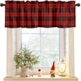 thumbnail image 1 of Valances Curtain Red Black Buffalo Check Plaid Kitchen Curtain Valances Rod Pocket Checkered Window Curtain Treatment Short Topper Curtains for Kitchen Bathroom Living Room 1 Panel 54x18 Inch, 1 of 6