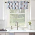 thumbnail image 1 of Valances for Kitchen Windows, Leaf Design Farmhouse Window Treatment Decor Curtains Valances for Kitchen/Living Room, 56" W x 15" L, Teal/Taupe, One Panel, 1 of 9