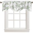 thumbnail image 1 of Valances for Window - Semi Sheer Valance Light Filtering Small Window Curtains Artistic Watercolor Summer Leaves Texture Valances for Living Room Bathroom - Adjustable Window Tie-up Valance 54"x18", 1 of 1