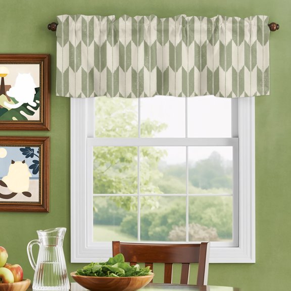 Valances for Windows,Abstract Arrow Weave Kitchen Curtain Valance Short Rod Pocket Panels Repeating Shapes Geometric Art Small Window Treatment for Living Room Bedroom Bathroom,42"Wx12"L