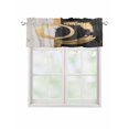thumbnail image 1 of Valances for Windows Abstract Gold Black Rod Pocket Cafe Window Treatments Valance Curtains for Kitchen Bathroom Laundry Basement Windows 56"x16", 1 of 9