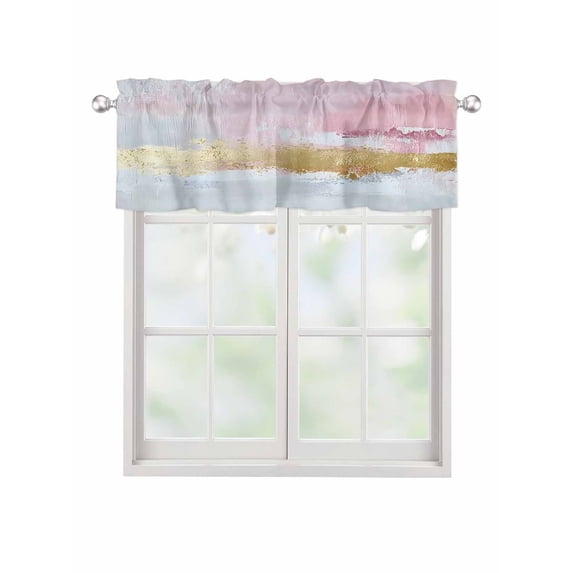 Valances for Windows Abstract Modern Art Rod Pocket Cafe Window Treatments Valance Curtains for Kitchen Bathroom Laundry Basement Windows 42"x12"