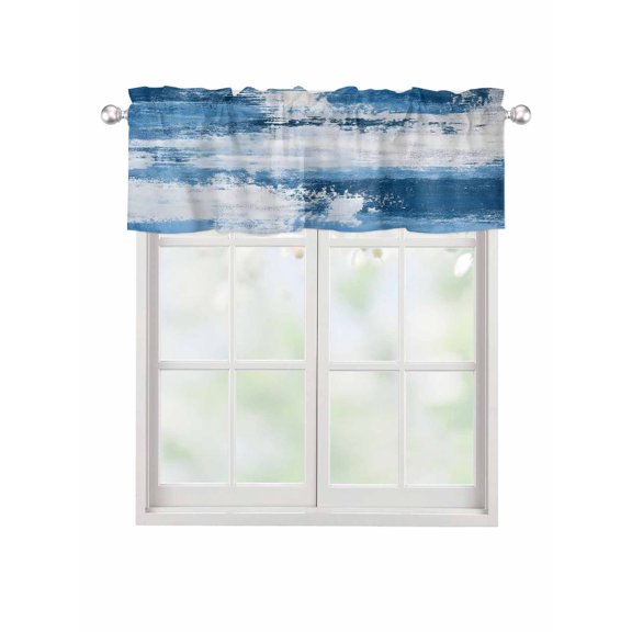 Valances for Windows Abstract Mottled Design Rod Pocket Cafe Window Treatments Valance Curtains for Kitchen Bathroom Laundry Basement Windows 42"x12"