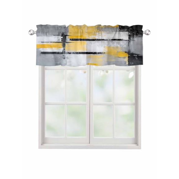 Valances for Windows Abstract Mottled Texture Rod Pocket Cafe Window Treatments Valance Curtains for Kitchen Bathroom Laundry Basement Windows 42"x12"