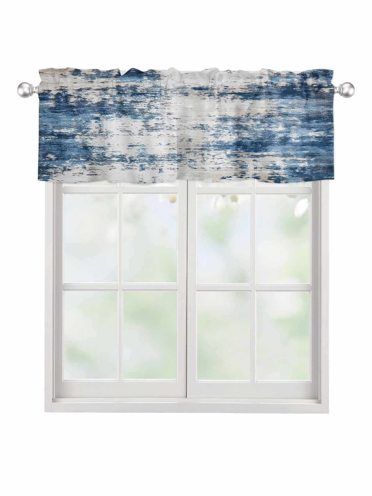Valances for Windows Abstract Mottled Texture Rod Pocket Cafe Window ...