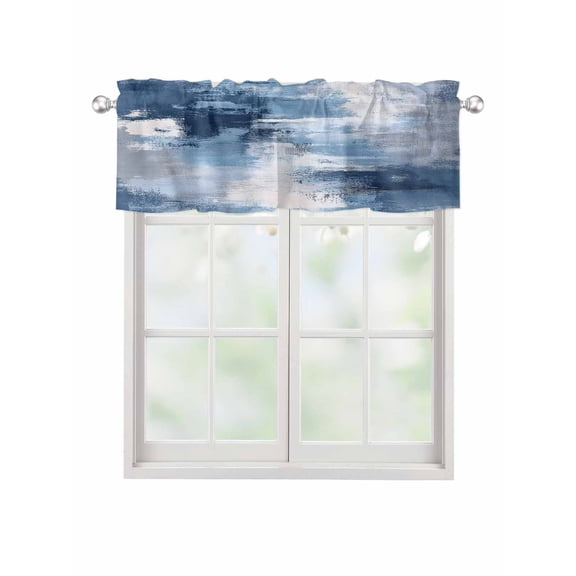 Valances for Windows Abstract Mottled Texture Rod Pocket Cafe Window Treatments Valance Curtains for Kitchen Bathroom Laundry Basement Windows 60"x14"