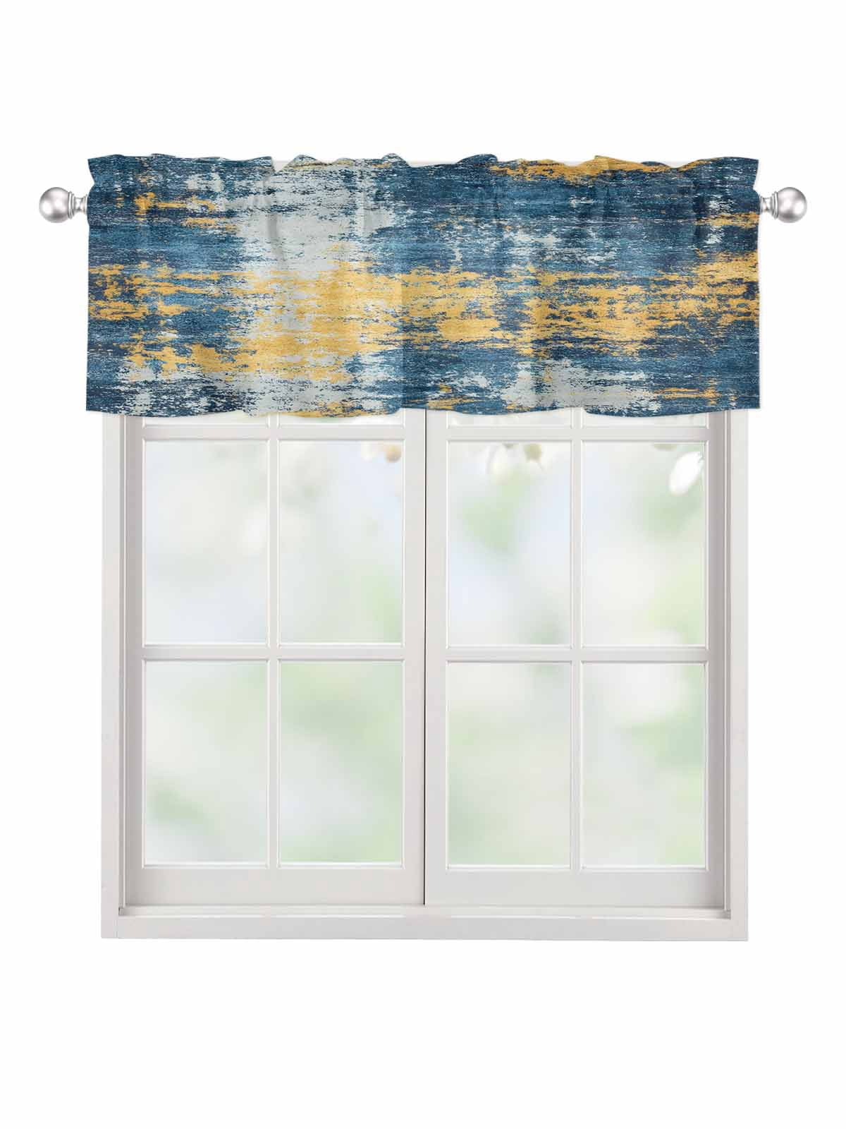 Valances for Windows Abstract Mottled Texture Rod Pocket Cafe Window ...