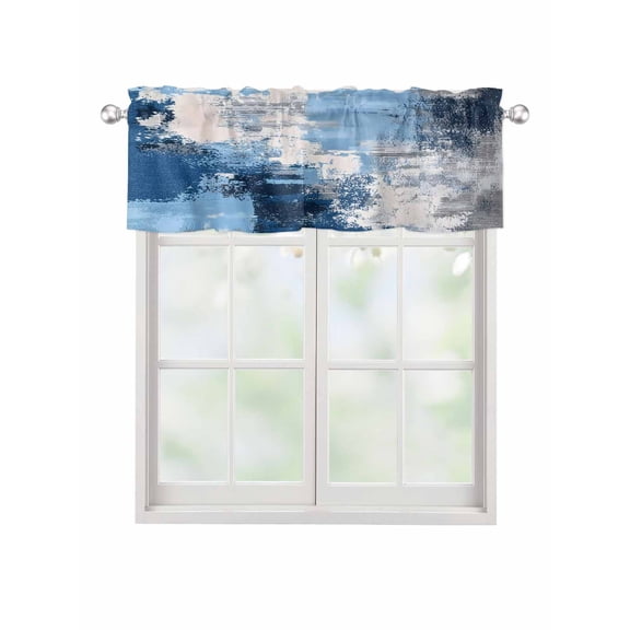 Valances for Windows Abstract Mottled Theme Rod Pocket Cafe Window Treatments Valance Curtains for Kitchen Bathroom Laundry Basement Windows 42"x12"