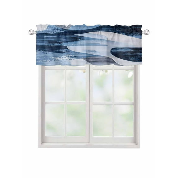 Valances for Windows Abstract Mottled Theme Rod Pocket Cafe Window Treatments Valance Curtains for Kitchen Bathroom Laundry Basement Windows 60"x18"