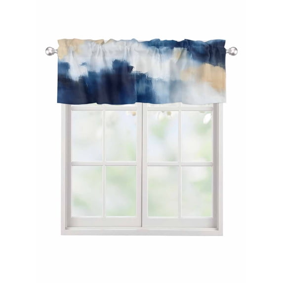Valances for Windows Abstract Watercolor Graffiti Rod Pocket Cafe Window Treatments Valance Curtains for Kitchen Bathroom Laundry Basement Windows 60"x14"