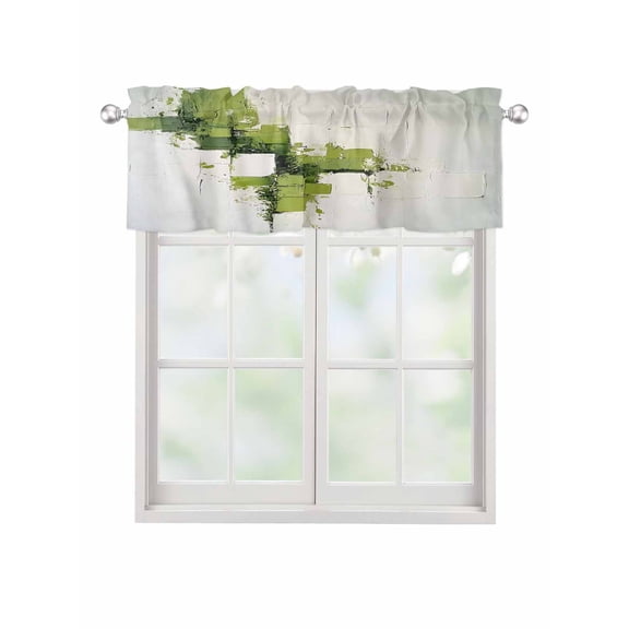 Valances for Windows Abstract Watercolor Rod Pocket Cafe Window Treatments Valance Curtains for Kitchen Bathroom Laundry Basement Windows 42"x12"