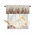 thumbnail image 1 of Valances for Windows, Autumn Thanksgiving Mushroom Leaves Country Linen Texture Rod Pocket Short Window Valance Curtains Holiday Window Treatment for Kitchen Living Room Bathroom, 54"x18", 1 of 6