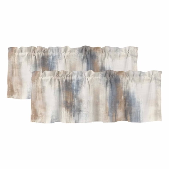 Valances for Windows, Beige Gray Valance Curtains Blackout Drapes for Kitchen/Bathroom/Cafe, Abstract Grunge Mottled Neutral Texture Rod Pocket Window Toppers Valances 2 Pack Clearance 42''x12''