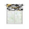 thumbnail image 1 of Valances for Windows Black and Gold Line Leaf Rod Pocket Cafe Window Treatments Valance Curtains for Kitchen Bathroom Laundry Basement Windows 42"x18", 1 of 9