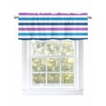 thumbnail image 1 of Valances for Windows Blue Purple White Striped Rod Pocket Cafe Window Treatments Valance Curtains for Kitchen Bathroom Laundry Basement Windows 42"x12", 1 of 9