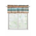 thumbnail image 1 of Valances for Windows Brown Turquoise Board Rod Pocket Cafe Window Treatments Valance Curtains for Kitchen Bathroom Laundry Basement Windows 60"x14", 1 of 1