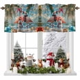 thumbnail image 1 of Valances for Windows Christmas Flamingo Snowman Cartoon Style Rod Pocket Short Curtain for bathroom living room bedroom Beach Blue Ocean 1 Panel 54x18in, 1 of 7