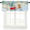 thumbnail image 1 of Valances for Windows, Christmas Santa Claus Pulling A Sled Xmas Tress Candies Valance, Kitchen Curtains Rod Pocket, 54x18in Kitchen Valances for Windows, Kitchen Window Curtains Over Sink, 1 of 6
