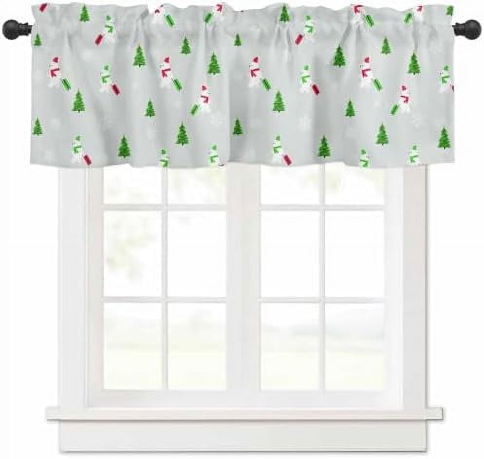 Valances for Windows Christmas Tree White Snowflake Christmas Kitchen
