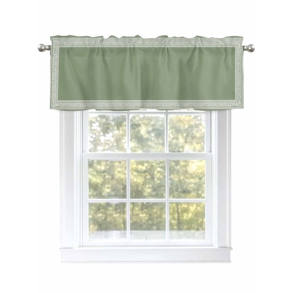 Valances for Windows Dark Green Abstract Art Rod Pocket Cafe Window Treatments Valance Curtains for Kitchen Bathroom Laundry Basement Windows 42"x18"