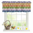 thumbnail image 1 of Valances for Windows Easter Colorful Rabbit Flower Leaves Rod Pocket Short Curtain for Bathroom Living Room Bedroom Plant on Yellow Green 1 Panel 54x18in, 1 of 9