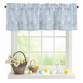 thumbnail image 1 of Valances for Windows Easter Rabbits Carrots on Blue Rod Pocket Short Curtain for Bathroom Living Room Bedroom Pink Love Heart Gift Boxes 1 Panel 42x12in, 1 of 9