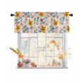 thumbnail image 1 of Valances for Windows Fall Blue Leaves Gold Maple Rod Pocket Cafe Window Treatments Valance Curtains for Kitchen Bathroom Laundry Basement Windows 42"x12", 1 of 6