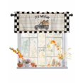 thumbnail image 1 of Valances for Windows Fall Harvest Thanksgiving Day Black Truck Pumpkin Wood Grain Rod Pocket Cafe Window Treatments Valance Curtains for Kitchen Bathroom Laundry Basement Windows 42"x12", 1 of 6