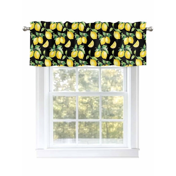Valances for Windows Farmhouse Watercolor Rod Pocket Cafe Window Treatments Valance Curtains for Kitchen Bathroom Laundry Basement Windows 42"x12"