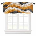 thumbnail image 1 of Valances for Windows Gradient Ocean Waves Orange Gray Gradient Waves Valance Rod Pocket Window Treatments Curtains for Kitchen Small Windows Living Room Bedroom Bathroom, 60"x18", 1 of 7