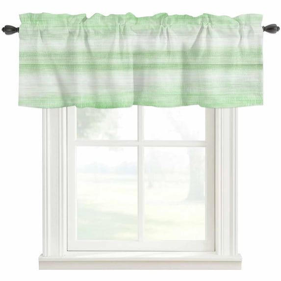 Valances for Windows, Green Ombre Light Filtering Window Treatment Valances for Living Room/Bedroom/Bathroom Windows, Modern Gradient Abstract Art 42"x 12" Rod Pocket Kitchen Curtains