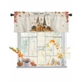 thumbnail image 1 of Valances for Windows Happy Fall Y'all Pumpkin Gnomes Maple Leaves Rod Pocket Cafe Window Treatments Valance Curtains for Kitchen Bathroom Laundry Basement Windows 54"x18", 1 of 6