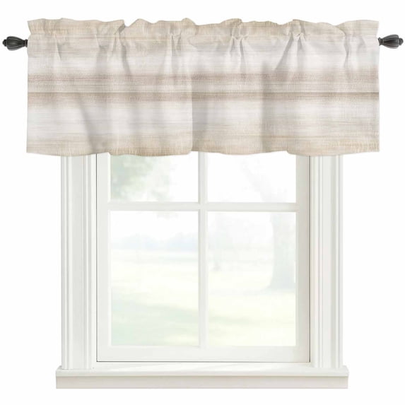 Valances for Windows, Khaki Ombre Light Filtering Window Treatment Valances for Living Room/Bedroom/Bathroom Windows, Modern Gradient Abstract Art 54"x 18" Rod Pocket Kitchen Curtains
