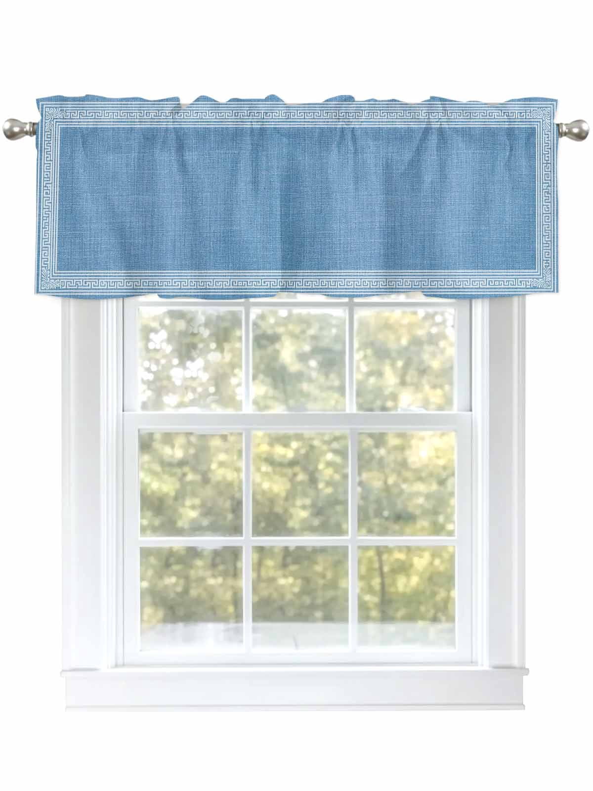 Valances for Windows Light Blue Abstract Art Rod Pocket Cafe Window