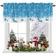 thumbnail image 1 of Valances for Windows Light Blue Christmas Balls Leaf Rod Pocket Cafe Window Treatments Valance Curtains for Kitchen Bathroom Laundry Basement Windows 42"x12", 1 of 7