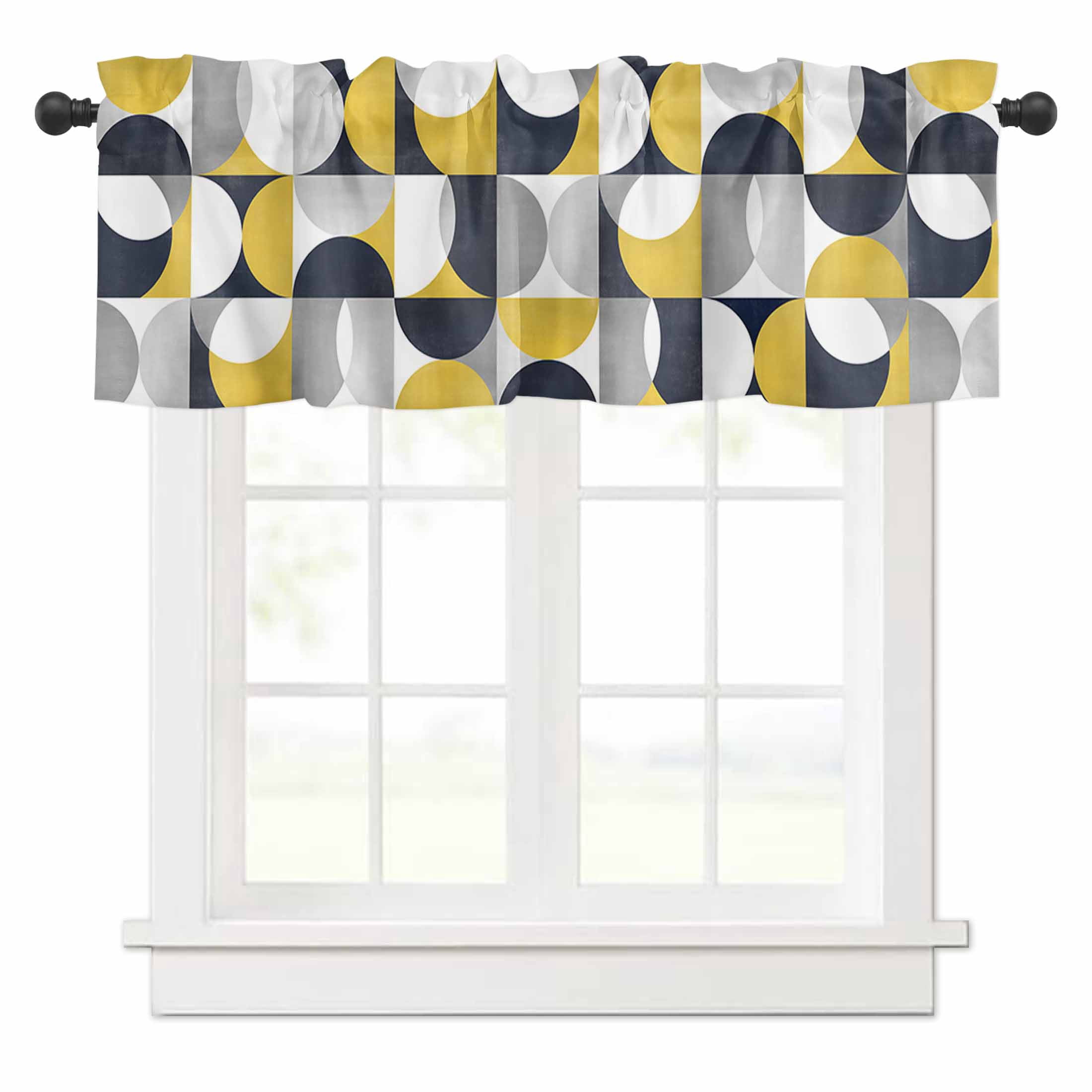 Valances for Windows Mid Century Geometric Window Valances Rod Pocket ...