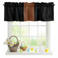 thumbnail image 1 of Valances for Windows Minimalist Color Block Ethnic Art Rod Pocket Short Curtain for Bathroom Living Room Bedroom Modern Brown and Black Stripe 1 Panel 42x12in, 1 of 9