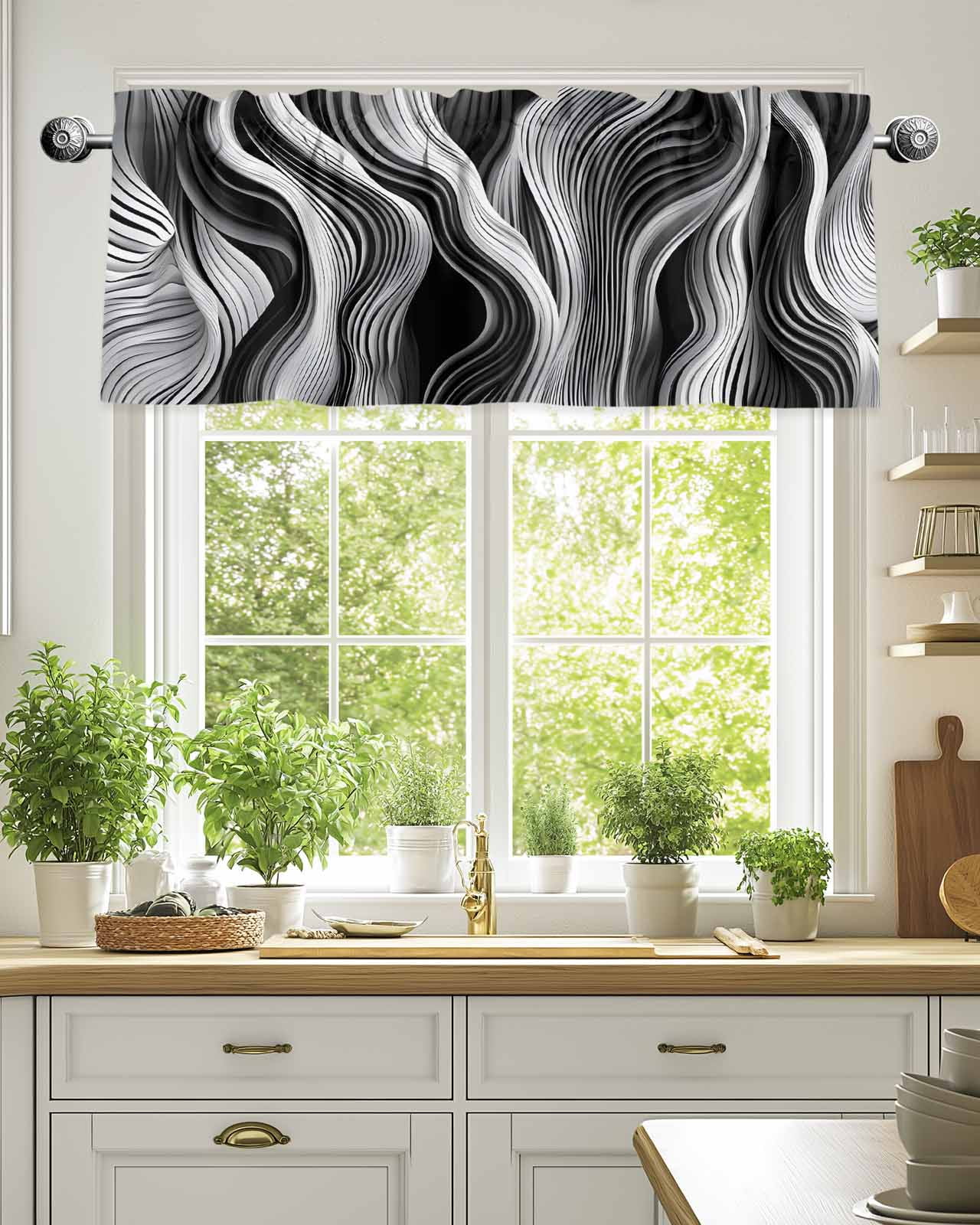 Valances for Windows Modern Texture Abstract 7 Valance Rod Pocket ...