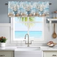 thumbnail image 1 of Valances for Windows Ocean Starfish Shell Flower Vase Rod Pocket Short Curtain for Bathroom Living Room Bedroom Floral Sea Wave Beach Scene 1 Panel 54x18in, 1 of 9