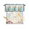 thumbnail image 1 of Valances for Windows Orange Teal Blue Pumpkin Rod Pocket Cafe Window Treatments Valance Curtains for Kitchen Bathroom Laundry Basement Windows 60"x18", 1 of 6
