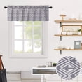 thumbnail image 1 of Valances for Windows, Polyester Kitchen Curtains with Geometric Print, Farmhouse Short Curtains for Small Window Bathroom Living Room with Rod Pocket, Grey 1 Panel, 1 of 7