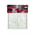 thumbnail image 1 of Valances for Windows Red Black White Geometric Rod Pocket Cafe Window Treatments Valance Curtains for Kitchen Bathroom Laundry Basement Windows 54"x18", 1 of 9